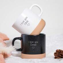 Personalisierte Keramiktasse mit individuellem Druck - mehrere Druckfarben zur Auswahl, Steingut Kaffeetasse mit Ihrem eigenen Text - individuelles Geschenk für Vater, Mutter, Ehemann, Ehefrau, Freunde, multifunktional, schimmelresistent, dekorativ, bügelfrei, exquisit, stilvolle, hochwertige, farbenfrohe, moderne, individuelle, personalisierte, einzigartige, ideale Geschenke für ihn, ideale Geschenke für sie, Freund, Vater, Freundin, Mutter, Familie, Freunde, Teeraum, Zuhause, Garten, Büro, für Jahrestage, für Valentinstag, für Hochzeiten, für Einweihung, brunch-bereit
