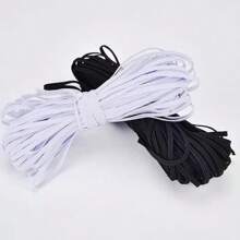 5/10Yards/Pack 3/6/8/10/12mm White/Black Flat Elastic Bands Elastic Rubber Band Wedding Garment Elastic Tape For DIY Sewing Stretch Rope Sewing Accessories - Multicolor - View 4