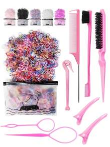 1008pcs/Set Kids Colorful Sweet Hair Bands Elastic Hair Ties Hair Styling Tools Suitable For Girls - Multicolor - View 1