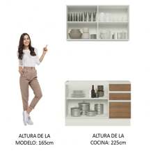 Cocina Integral Madesa Glamy Sin Tarja Con 120 Cm - Blanco y Marrón - Ver 5