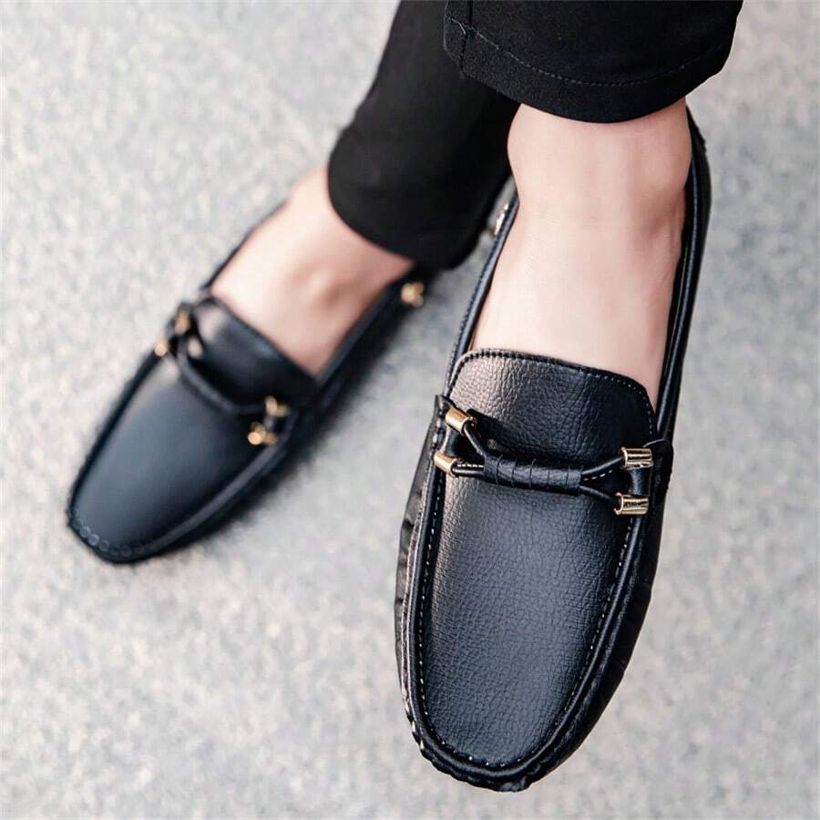 1 Pair Men's Loafers, Summer New Fashion Plus Size Men's Handmade PU Leather Loafers, Casual Driving Flat Slip-On Shoes, Luxury Comfortable Moccasins, White Loafers For Men Size 37-48, Father's Day Gift