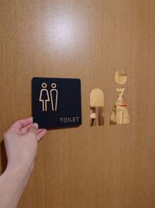 Placa de señalización acrílica 3D autoadhesiva de alta calidad de 1/4 piezas para baño, inodoro, aseo, para hombres/mujeres, aplicable a múltiples escenarios, moda de alta definición, resistente al desgaste, guía clara, para decoración del hogar y oficina, fácil instalación con adhesivo integrado