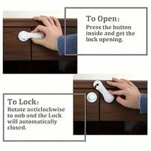 4/12 White Cabinet Door Locks - Locks For Drawer, Cupboards, Fridge, Oven, Closet, Pantry - Childproof, Tamper-Proof, Door Latch Locks