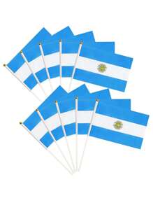 10 包小型美国国旗迷你美国国旗/美国国旗棒手摇各国国旗 5.5x8.3 英寸美国手持旗帜适用于户外爱国节日庭院露台装饰 - 彩色 - 查看 24