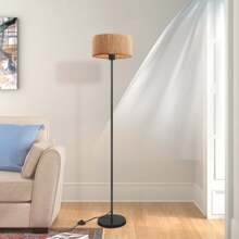 Farmhouse Standing Lamp,  Natural Paper String Lampshade Shade, Rustic Standing Floor Lamps With Foot Switch, For Living Room, Bedroom, Office (Bulb Not Include) - UK Plug(220-240V) - View 7