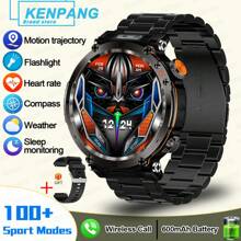 Orologio intelligente sportivo all'aperto resistente e durevole per uomo KENPANG 2025, chiamate senza fili (ricezione/effettuazione), torcia LED, tracciamento dei movimenti, bussola, più modalità sportive, smartband impermeabile IP68, batteria da 600mAh, tracker fitness, monitoraggio del battito cardiaco e del sonno, adatto per iOS e Android - Multicolore - Visualizzare 14