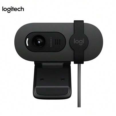 Logitech 相機Brio 95 隱私鏡頭蓋 內建麥克風 音質出眾 1080P高畫質攝影機 適用筆記型桌上型電腦 網課視訊會議 黑色