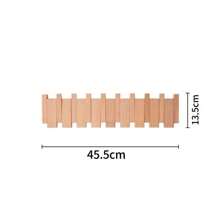 1 szt. Drewniany wieszak ścienny na ubrania, nowoczesny organizer wiszący w stylu fortepianu na ubrania, klucze, czapki, ręczniki, wieszak oszczędzający miejsce w przedpokoju (montaż przykręcany lub bezśrubowy)