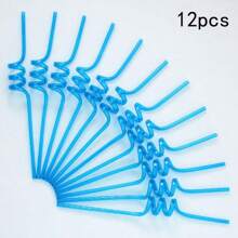 4/6/8/10/12 件 10.24 英寸 PET 可重复使用螺旋吸管，适用于家庭聚会、生日派对、主题派对、节日派对、婚礼、鸡尾酒吧、海滩、厨房用具、派对礼物、学校用品 - 彩色 - 查看 14