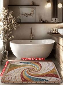 1 件复古欧洲花卉图案复杂星系镶嵌设计装饰垫，现代简约入口小地毯，涤纶纤维厨房垫，吸水、防滑且耐用，适用于浴室、客厅、卧室、厨房、淋浴区、家居装饰家居浴室装饰地毯户外地毯门垫夏季浴室配件 - 彩色 - 查看 8