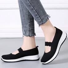 Zapatillas de tenis ligeras y transpirables para mujer, zapatillas ligeras para mamá, nuevas zapatillas deportivas casuales de boca baja para mujer - Negro - Ver 1