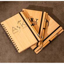 Customized Wooden Music Score Notebook, Personalized Wooden Notebook, Personalized Diary, Birthday Gift - Multicolor - View 4