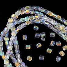 60-68 件 4/6/8 毫米圆柱形透明极光抛光玻璃珠、隔珠，适用于 DIY 手链、项链、耳环、装饰品、服饰配饰、手工珠宝用品