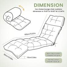 Outdoor Folding Lounger Chair Cushion Recliner Rocking Chair Sofa Mat Deck Chair Cushion For Yard Patio Beach Pool Deck For Outdoor Folding Chaise Lounge Chair Cushion For Beach Sunbathing Patio - 嫩芽綠色 - 查看 2
