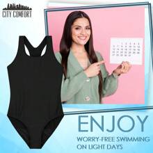 City Comfort Swimming Costume Period Swimwear Leakproof Absorbent UPF50 Swimsuit With Adjustable Straps