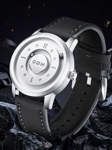 DOM Men's Watch, Magnetic Techology Faceless Leather/Steel Band Quartz Waterproof Wristwatch Brand - Quartz Watches - View 3