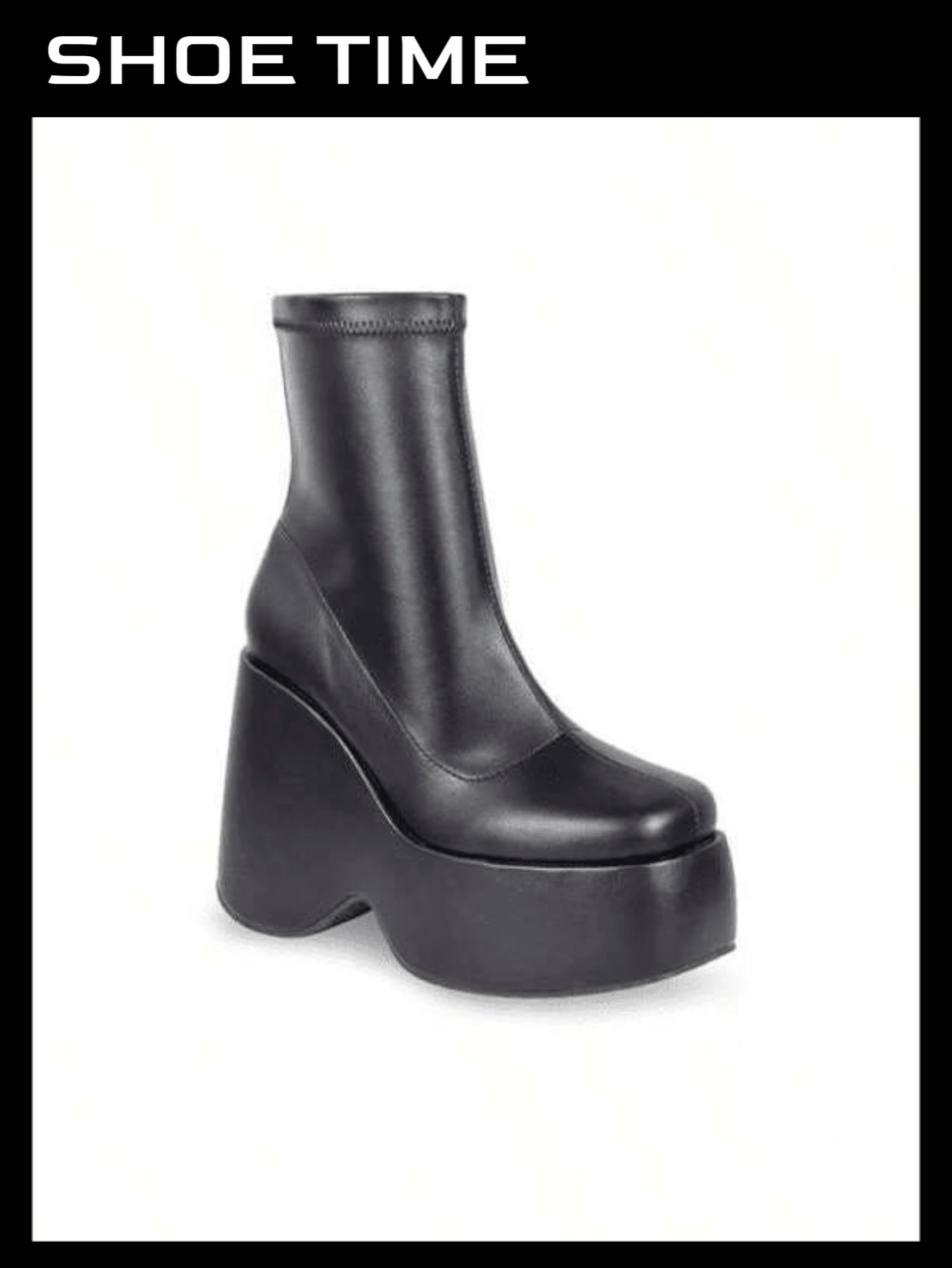 Square Toe Platform Wedge Bootie Mercy-01 By Liliana - màu đen - Xem 1