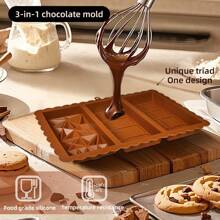 Silicone Chocolate Bar Mold - Detailed Deep Candy Bar Mold With Pistachio Filling Pattern For Pastry Making, Wax Melts, Thick Chocolate Molding - 1 Pc - Multicolor - View 6