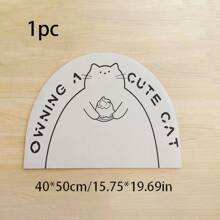 1 PC Diatomite Cat/Dog Lover Gift And Dog/Cat Mom Love Pet Feeding Mats With Cute Cartoon Paw Prints - Non-Slip Absorbent Silica Gel Dog Lover And Dog Mom Love Cat Lover And Cat Mom Love Bowl Mat, Quick-Dry Waterproof & Easy Clean Food Tray For Messy Eaters, Floor Protector