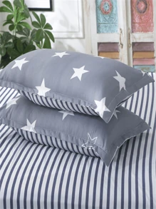 4 pezzi Set copripiumino in poliestere per letto matrimoniale/matrimoniale/king size - copripiumino stampato con piante, morbido e delicato sulla pelle, set biancheria da letto, chiusura con zip, lavabile in lavatrice, 1 copripiumino, con 2 federe (senza imbottitura)