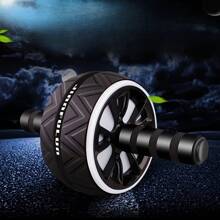 1PC Portable Abdominal Workout Wheel With Red/Black Ergonomic Grips - Durable PP Core Strengthener For Home Gym, Chest & Upper Body Training | Non-Slip Textured Roller Surface | Fitness Accessories | Home Exercise Equipment |Gym Sets