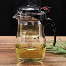 Chaleira de Vidro 900ml com Infusor Filtro Removível Bule Jarra Café Chá Mesa - Preto - Visão 5