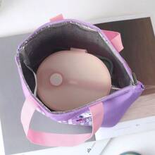 Miniso 史努比太空旅行者午餐袋，时尚设计，轻巧便携，适合日常携带或旅行（1 件） - 紫色 - 查看 3