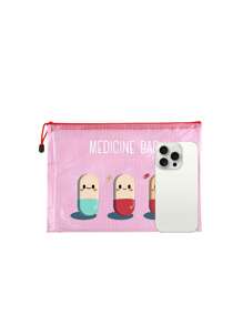 A4尺寸透明防水尼龙网眼药丸主题沙滩包，轻便，可爱药丸图案设计，耐用，是送给医务人员的理想礼物