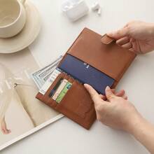 Women's PU Leather Super Slim Passport Cover Multi-Functional Wallet Ticket Holder Case Travel Essentials Travel Accessories Travel Must Haves