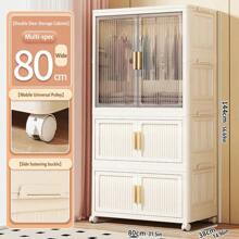 5/4/3/2/1 Layer Freestanding Storage Shelves, Multi-Layer Storage Cabinet, Home/Kids Folding Wardrobe, Plastic Snack Cabinet