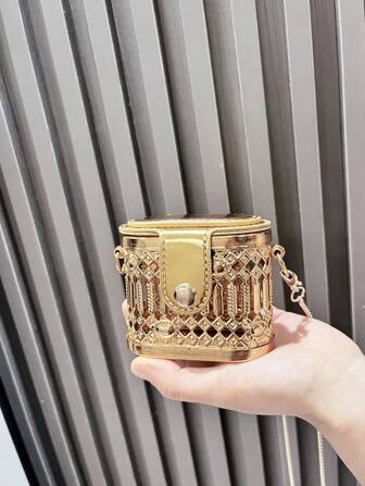 Dancing Engine Bolsa Mini Pequena de Estilo de Metal Fashion para Mulheres, Bolsa para Festa, Bolsa de Festa, Bolsa tiracolo