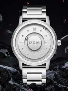 DOM Men's Watch, Magnetic Techology Faceless Leather/Steel Band Quartz Waterproof Wristwatch Brand - Quartz Watches - View 6