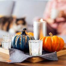 [4/6/12pcs Available] Wish Lamp Candle Set | Gold, Silver, Blue Straight Up Candle Holders | Lead-Free Thick Glass | Holiday/Wedding/Birthday/Christmas Decor | Ins-Style Home Atmosphere Lighting