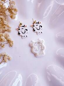 1pc Ranch Cows Clay Cutter | Animal Series Clay Cutter | Flower Cutters For Earring Making | Clay Earring Cutters | Polymer Clay Tools |Polymer Clay Cutter For Jewelry Making | Jewelry Making Kits - White - View 4