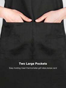 1pc Custom Apron With Text, Customized Waterproof And Oil-Proof Apron, Polyester Apron For Women,Simple Style Black Apron With Pockets,Customize Logo, Text, Chef Cook Apron, Ideal Gift For Valentine's Day, Father's Day, Mother's Day Birthdays, Anniversaries, Unique Gift For Women, Chef, Mom, Dad, Husband, Girlfriend, Boyfriend, Weddings Gift For Him, Gift For Her, Fashion Housework Kitchen Household Workwear, Kitchen Supplies,Home Harmony