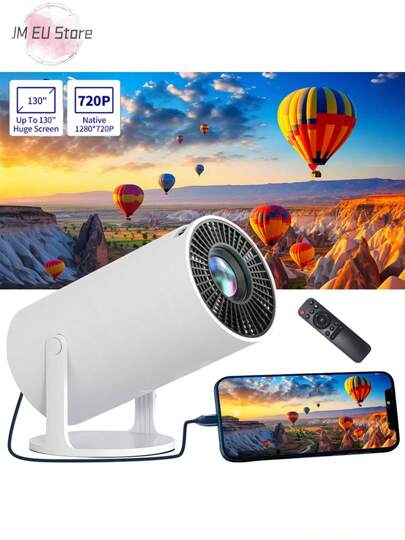 Tragbarer Mini-Projektor, 1080P FHD unterstützt + X3-Projektor-Fernbedienungspaket, Heimkino- und Outdoor-Entertainment-Lösung