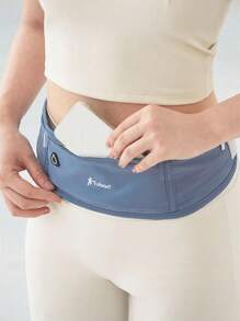 1pc Adjustable Waist Fanny Pack With Zipper Pockets, Lightweight, Breathable Polyester Sports Waist Bag For Running, Hiking And Fitness