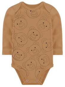 Baby Bodysuit Kit 5 Pieces Suedine Bear Dapeen 19372 Black - Multicolor - View 5