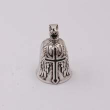 Easypie Selection Campana de motocicleta en forma de cruz - Para motociclistas, conductores y mascotas, colgante para conducir. Campana de buena suerte - A - Ver 5