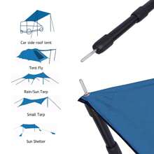 2PCS Telescopic Tent Poles Aluminum Erection Pole 4 Section Design For Hammock Awnings Canopy, 235cm