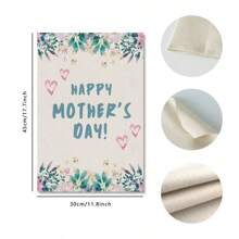 1pc Mother's Day Floral Watercolor Design Garden Flag, Double-Sided Vertical, Adorable Fresh Vibe Garden Flag For Lawn, Garden, Patio, Porch, Outdoor/Indoor Decoration, Holiday Party (No Flagpole)