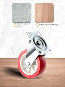多向旋转脚轮套装，静音轮，树脂滚珠滚轮，粘贴式安装，高负载能力，适用于垃圾桶、储物箱、花盆、茶几和家具，可免费钻孔，学校用品，返校 - 彩色 - 查看 2