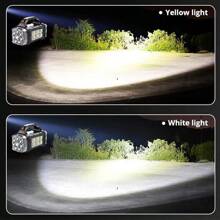 Rechargeable Portable Hand Lamp 8/4 LED Powerful Flashlight Outdoor Camping Solar Charging Light USB Torch With COB Work Lantern - Black - View 11
