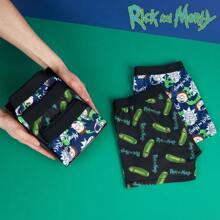 Rick & Morty Boxers Shorts Multipack Of 5 Black/Green/Navy Underwear Trunks Size M-3XL Stretchy Breathable Funny Pants - Multicolor - View 2
