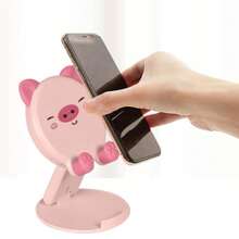 1pc ABS Mother's Day Gift Creative Cute Animal Phone Stand Cartoon Desktop Stand Live Streaming Tablet Slouchy Stand Portable Folding Lift Stand Multi Functional Phone Stand Adjustable Tablet Stand Slouchy Artifact Suitable For Travel Recording, Life, Mobile Live Streaming, TV Watching, Online Classes, Etc