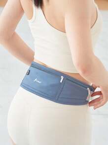 1pc Adjustable Waist Fanny Pack With Zipper Pockets, Lightweight, Breathable Polyester Sports Waist Bag For Running, Hiking And Fitness
