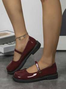 Scarpe da donna retrò tipo Mary Jane a punta tonda, stile scolastico, con cinturino regolabile, scarpe piatte da vestire, versatili e confortevoli, nuove per primavera e autunno