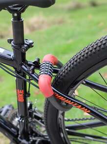 1pc Bicycle Lock With Five-Digit Password For Anti-Theft, Electric Bike Lock With Steel Cable And Wire - View 4