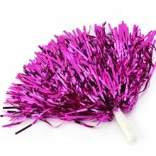 1 Pair Metal Foil Handle Cheerleading Pom Poms, Fluffy Shiny Cheerleading Pompoms With Handle For Sports Dance Party - Multicolor - View 10