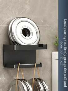 1pc Wall-Mounted Plastic Tissue Rack, Dual-Purpose No Hole Tissue Holder For Bathroom And Toilet - Convenient Organizing Acces